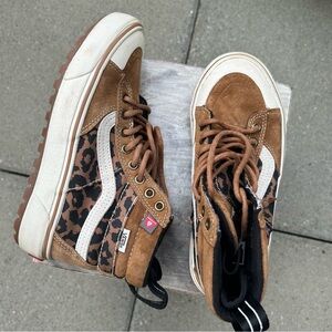 Vans Brown and Leopard Print High-Tops SK8-Hi MTE-2 Sneaker